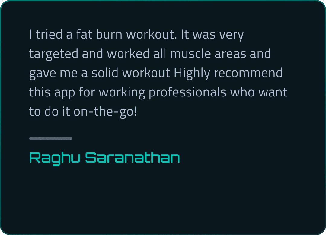 Raghu Saranathan Feedback